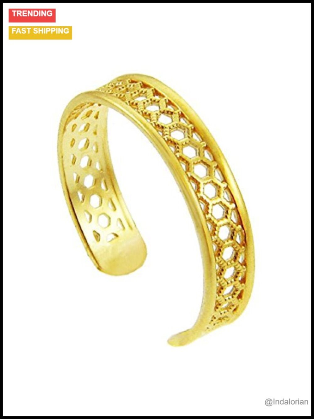 10k Gold Toe Ring Medieval Motif Chainmail Solid Gold Women's Jewelry